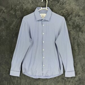 Mizzen+Main Spinnaker Blue White Micro Check Trim Fit Shirt Large Cut 20246